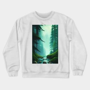 Heart Warming Forest River Landscape Crewneck Sweatshirt